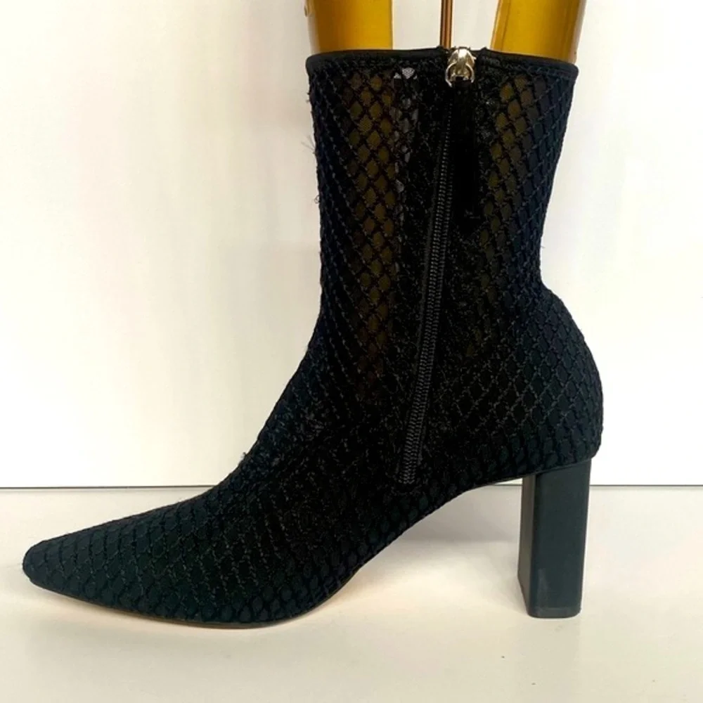 Zara Whimsigoth Mesh Heeled Zip up Booties Black Size 39 US 8.5